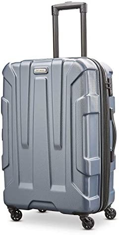 Samsonite Centric Hardside Expandable Luggage with Spinner Wheels, Blue Slate, Checked-Medium 24-Inch