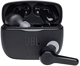 JBL Tune 215TWS True Wireless Earbud Headphones Pure Bass Sound, Bluetooth, 25H Battery, Dual Connect (Black)