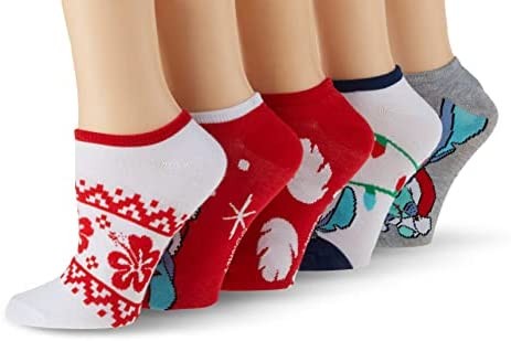 Disney Lilo & Stitch Women's 5 Pack No Show Socks