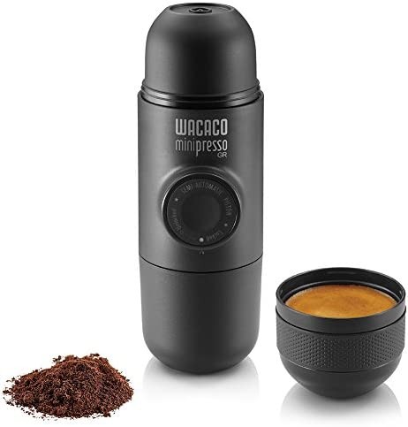 WACACO Minipresso GR, Portable Espresso Machine, Compatible Ground Coffee, Hand Coffee Maker, Travel Gadgets, Manually Operated, Perfect for Camping, Hiking