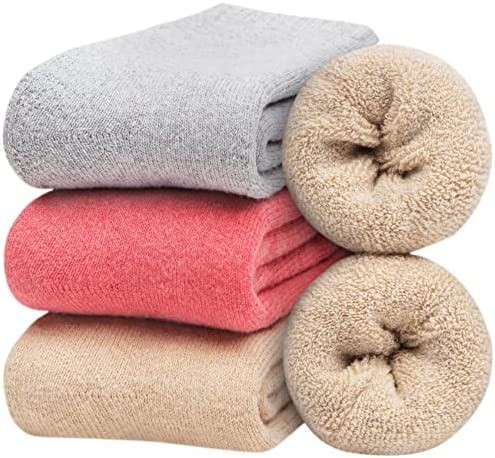 Womens Super Thick Wool Socks Winter Warm Soft Knit Comfy Cozy Crew Boot Socks Gifts, 3 Pack