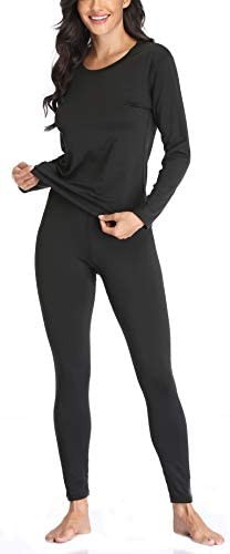 Women 's Thermal Underwear Set with Lightweight Ultra Soft Fleece Lined,Long John Set, Moisture-Wicking Skiing Base Layer