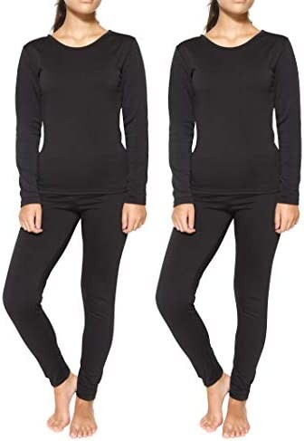 4 Piece: Womens Thermal Underwear Set - Thermal Underwear for Women Fleece Lined Top & Bottom Long Johns