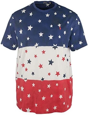 Polo Ralph Lauren Mens Stars & Stripes Americana Dip Dye Graphic T-Shirt
