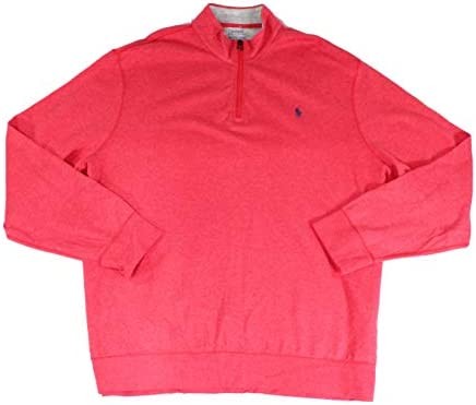 Ralph Lauren Polo Mens Double Knit 1/4 Zip Casual Shirt Pink XXL
