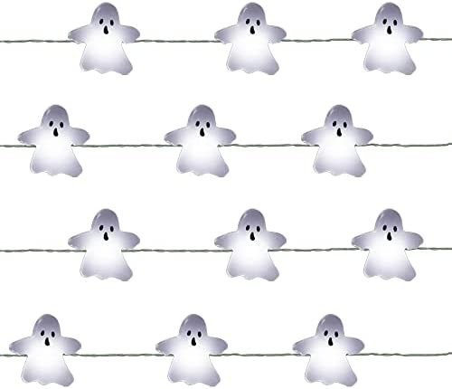 Halloween String Lights Ghost, 20LED Copper String Lights with Accessories Gothic Micro Fairy Lights for Christmas, Party, Holiday, Bedroom Decor-7.5ft(Ghost)