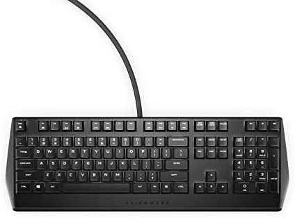 Alienware - AW310K Mechanical Gaming Keyboard AW310K: Cherry MX Red Switches - Nkro - Per-Key White LED - USB Passthrough & Media Control - 5 Onboard Profiles Black