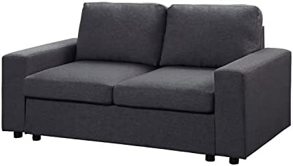 Simple Relax Linen Loveseat, Dark Gray