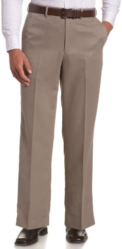 Savane Men's Deep Dye Microfiber Flat Front Gaberdine Pant