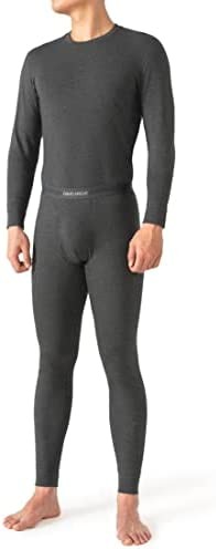 DAVID ARCHY Men's Soft Fleece Lined Thermal Set Rayon-Acrylic Blend Fiber Bottoms Warm Base Layers Pants in 1 Set or 2 Pack