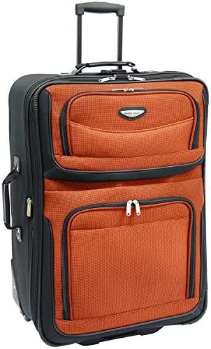 Travel Select Amsterdam Expandable Rolling Upright Luggage, Orange, Checked-Large 29-Inch
