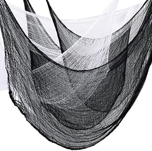 5 PCS Halloween Creepy Cloth,30×72inch 3 Black Gauze and 2 White Gauze Halloween Spooky Halloween Decoration for Haunted House halloween Party