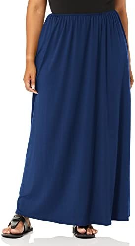 Star Vixen Women's Plus-Size Modest Soft Dty Knit Pull-on Maxiskirt