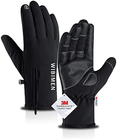 WIBIMEN -10℉ Ski Gloves, Thinsulate Winter Waterproof Gloves for Men Women, Snow Gloves with Upgraded Fingertip Touch Screen, 5-Layer Thermal Warm Gloves for Skiing Snowbarding Riding