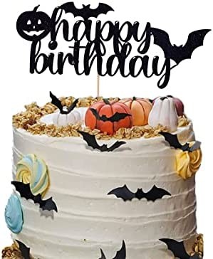 Halloween Happy Birthday Cake Topper - Halloween Cake Topper,halloween Themed Girl/boy Birthday Cake Topper,halloween Birthday Party Decorations