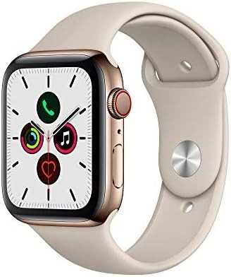 Apple Watch Series 5 (GPS + Cellular, 44mm) - Gold Stainless Steel Case with Stone Sport Band