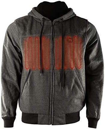 Heated Hoodie | Heated Fleece Jacket with 12V Battery | 4 x Heating Elements