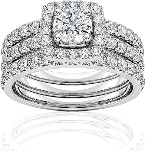 Beverly Hills Jewelers 2 Carat Diamond Engagement Ring for Women in 14k White Gold