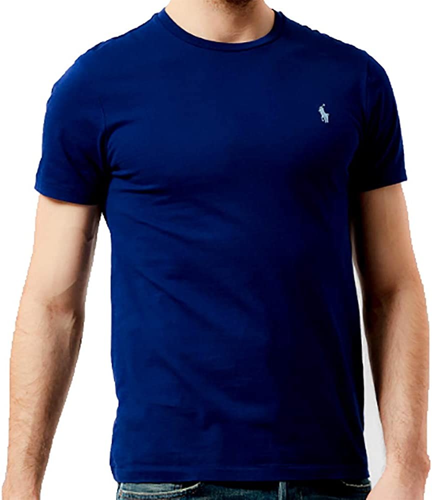 Polo Ralph Lauren Men's Big & Tall Pony Logo Crew Neck Jersey T-Shirt (2X Big, Royal Blue/Estate Blue Pony)