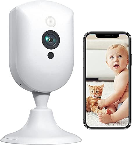Baby Monitor with Camera and Audio, 1080P HD Pet Camera with Sound/Motion Detect, Plug-in Indoor Security Camera with Night Vision, 2 Way Audio Nanny IP Cam for Home Surveillance-Alexa