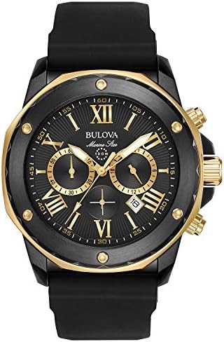 Bulova Men's Marine Star 'Series A' Chronograph Quartz Watch, Luminous Markers, Rotating Dial, 100M Water Resistant, 44mm