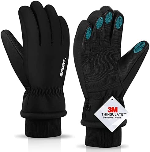 LECEVOCY Winter Warm Thermal Snow Gloves for Cold Weather-30℉Waterproof Windproof Touchscreen Ski Gloves for Work Hiking Running Cycling Riding Bike Outdoor Men & Women