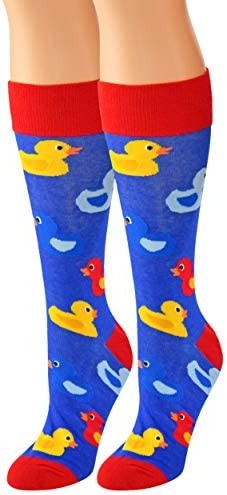 ARAD Rubber Ducky Socks, Funny Animal-Themed Knee-High Socks-Unisex