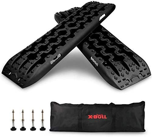 X-BULL New Recovery Traction Tracks Sand Mud Snow Track Tire Ladder 4WD (Black,3gen)