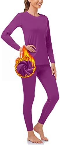 MIRITY Thermal Underwear for Women - Long Johns with Fleece Lined Cold Weather Base Layer Pajama set