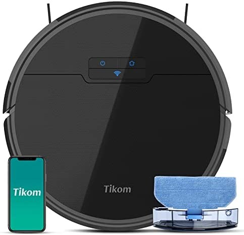 Robot Vacuum and Mop, Tikom G8000 Robot Vacuum Cleaner, 2700Pa Strong Suction, Self-Charging, Good for Pet Hair, Hard Floors, Black