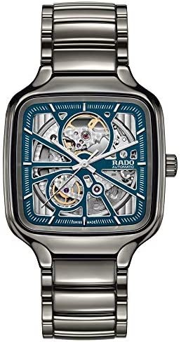 True Square Swiss Automatic Watch with Ceramic Strap, 21 (Model: R27083202), Silver