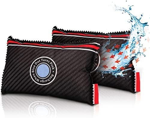 ZARPAX Car Dehumidifier Bag 2 pack | Absorbs Moisture, Damp, & Condensation on Windscreens & Car Interior | 100% Leakproof | Reusable Dehumidifier | Dashboard Dehumidifier & Car Condensation Remover