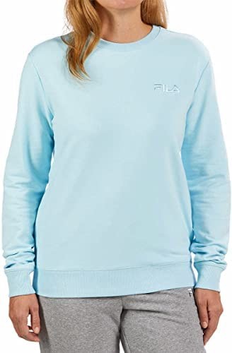 Fila Womens Midweight French Terry Crewneck Long Sleeve Sweatshirt (X-Large, Crystal Blue)