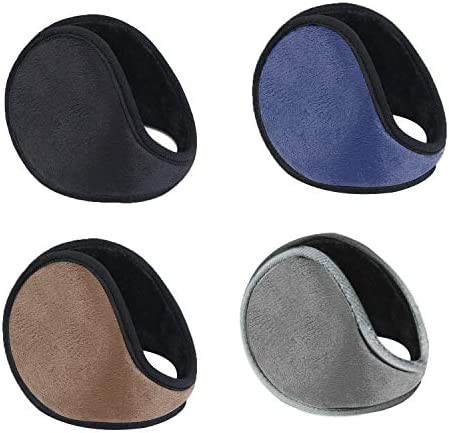 Luckkyme 4 Pack Multicolor Winter Outdoor Sports Snowboarding Windproof Plush Earmuffs Unisex Earmuffs