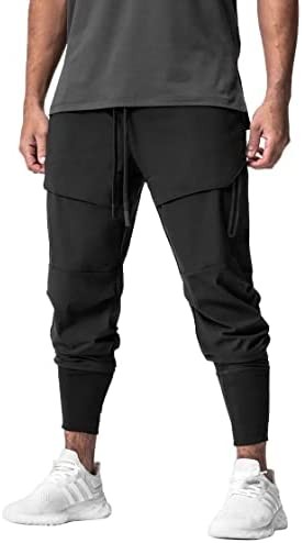 MECH-ENG Men's Athletic Cargo Joggers, Fitness Tapered Pants,Slim Fit Track Pants,Quick-Dry Workout Sweatpants