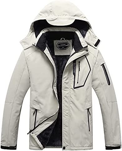 Men's Waterproof Ski Jacket Warm Winter Snow Coat Hooded Raincoat