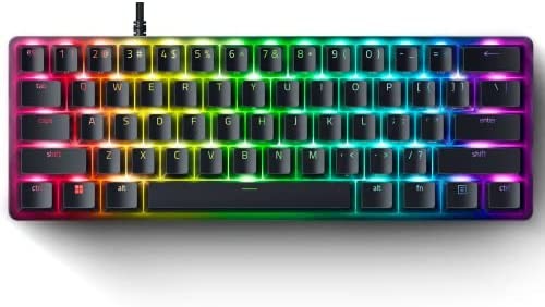 Razer Huntsman Mini 60% Gaming Keyboard: Fast Keyboard Switches - Linear Optical Switches - Chroma RGB Lighting - PBT Keycaps - Onboard Memory - Classic Black