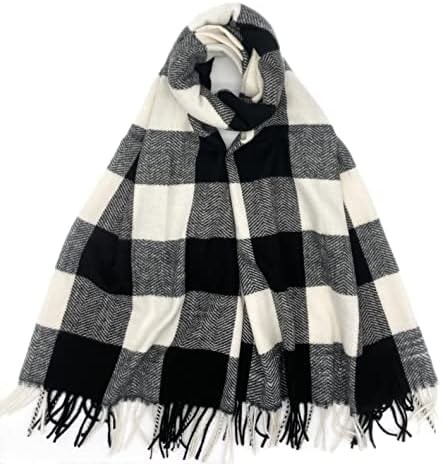 PCIQUTE Women's Fashion Long Shawl Big Grid Winter Warm Lattice Large Scarf fashion