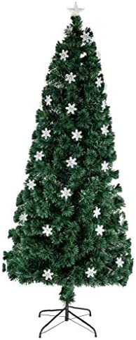 NaisiCore Fibre Optic Christmas Tree with Small Light Flower Shape Ornament for Christmas Home Party Wedding 6FT 230 Branches