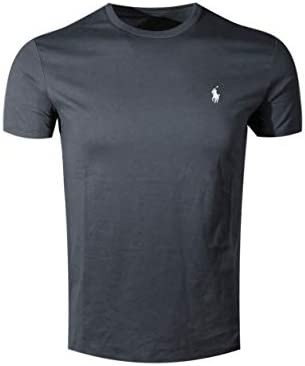 Polo Ralph Lauren Men's Crew-Neck T-Shirt (Small, Charcoal Grey (White Pony))
