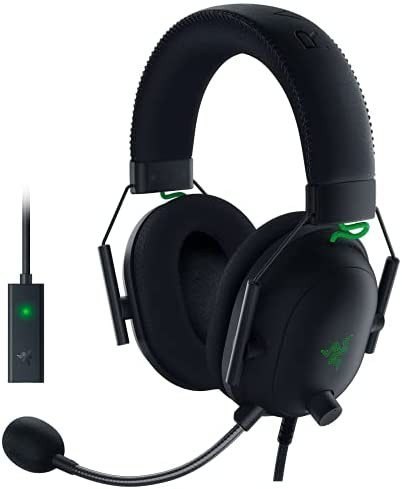 Razer BlackShark V2 Gaming Headset: THX 7.1 Spatial Surround Sound - 50mm Drivers - Detachable Mic - PC, PS4, PS5, Switch, Xbox One, Xbox Series X & S, Mobile - 3.5 mm Audio Jack & USB DAC - Black