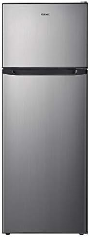 Galanz GLR12TS5F Refrigerator, Dual Door Fridge, Adjustable Electrical Thermostat Control with Top Mount Freezer Compartment, 12.0 Cu.Ft, Stainless Steel, 12