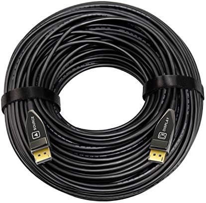 Jeirdus Fiber DP to DP Cable Male to Male 32Gbps High Speed 8k@60HZ 4K@140HZ, DP 1.4 Display Port for Big Game HDTV Projector, PC Host, Graphics Card,33ft