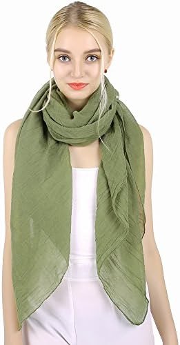 MissShorthair Womens Solid Color Scarfs Long Lightweight Scarf for Women Large Sheer Wrap Shawl