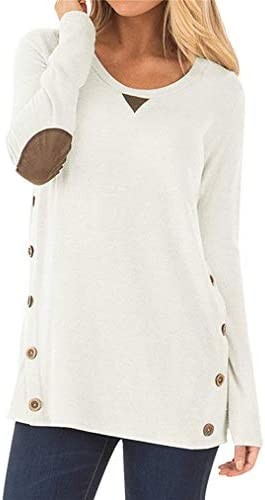 HARHAY 2022 Women's Long Sleeve Faux Suede Casual Blouse Tunic Shirt Tops