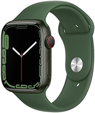 Apple Watch Series 7 [GPS + Cellular 45mm] Smart Watch w/Green Aluminum Case with Clover Sport Band. Fitness Tracker, Blood Oxygen & ECG Apps, Always-On Retina Display, Water Resistant