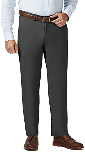 Haggar Men's Comfort Classic Fit Flat Front Flex Waistband Khaki Pant Reg. and Big & Tall Sizes