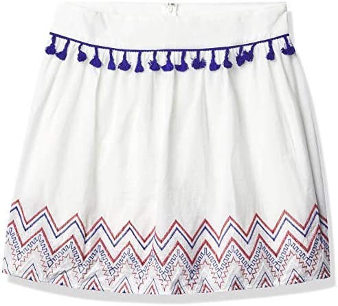 love, FiRE Women's Tassel Trim Embroidered Hem Skirt