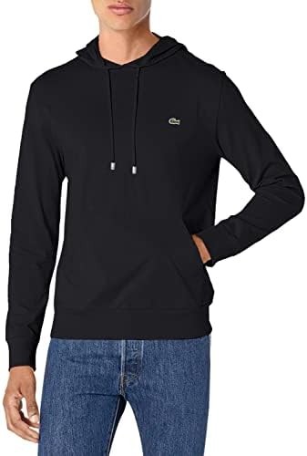 Lacoste Mens Long Sleeve Hooded Jersey Cotton T-Shirt Hoodie