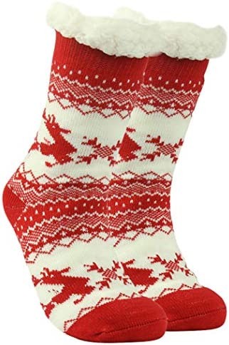 Womens Slipper Socks,Home Slipper Thick Fleece Lined Non Slip House Winter Warm Socks 1/3 Pack